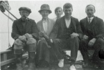Stebbings family aboard Mayfly (L-R: Tom Ambose, Nellie, Ellen, Harry, Albert Harry)