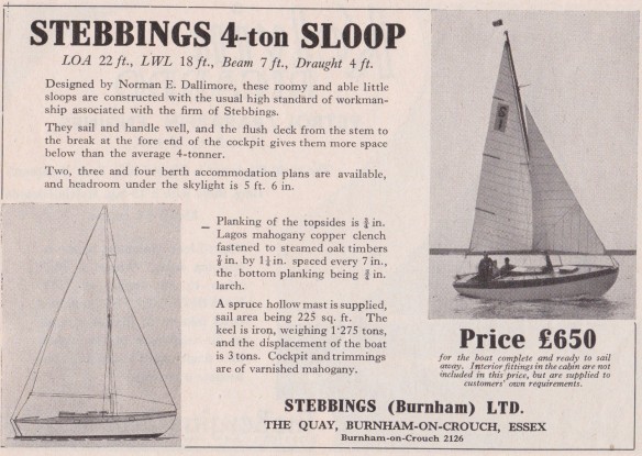 Stebbings 4-ton sloop, designed by Norman E. Dallimore